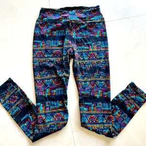 LULAROE WOMEN'S LEGGINGS OS ONE SIZE MULTICOLOR STRETCH